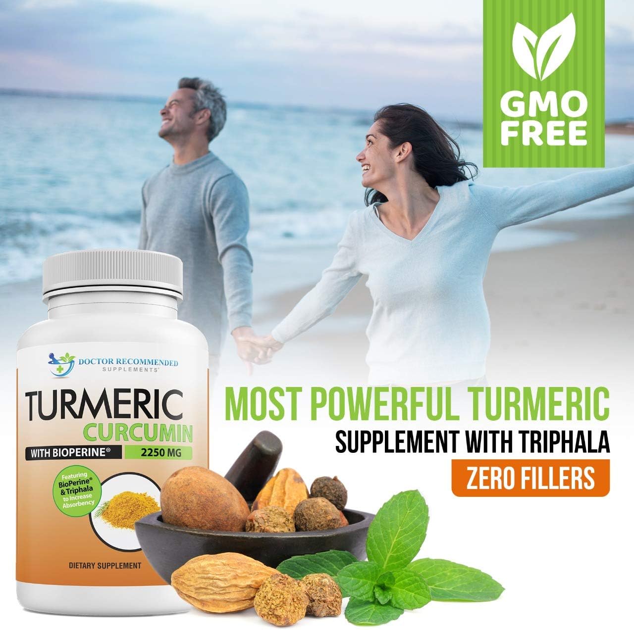 Turmeric Curcumin - 2250mg/d - Veggie Caps -180 Count