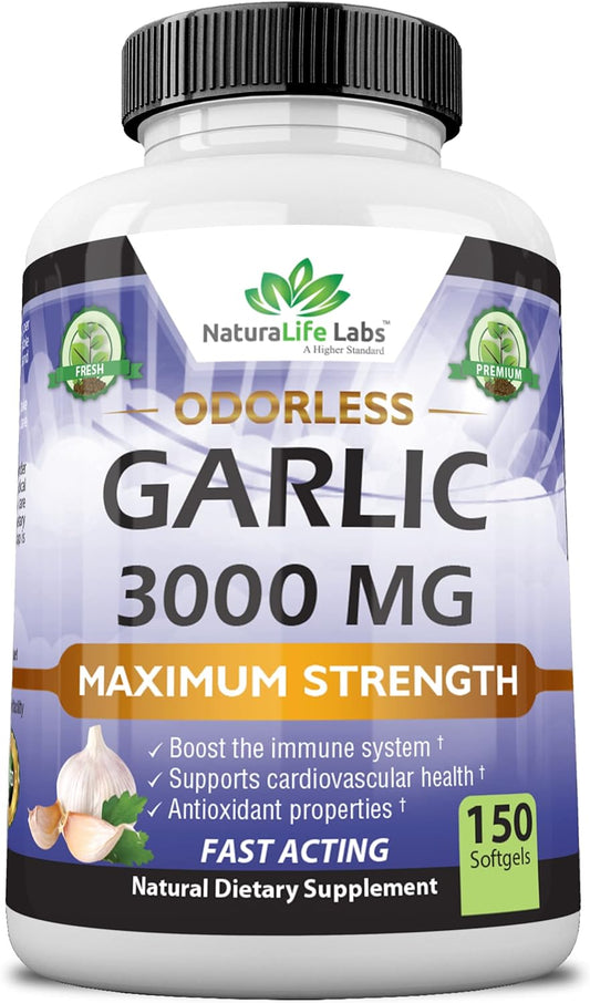 NaturaLife Labs A Higher Standard Odorless Pure Garlic  150 Soft gels