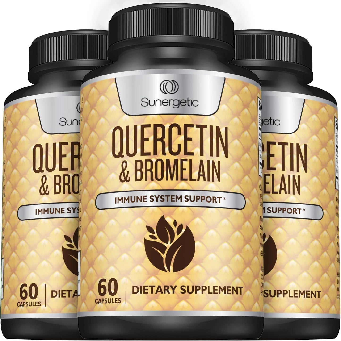 Sunergetic Premium Quercetin & Bromelain Supplement – 60 Capsules