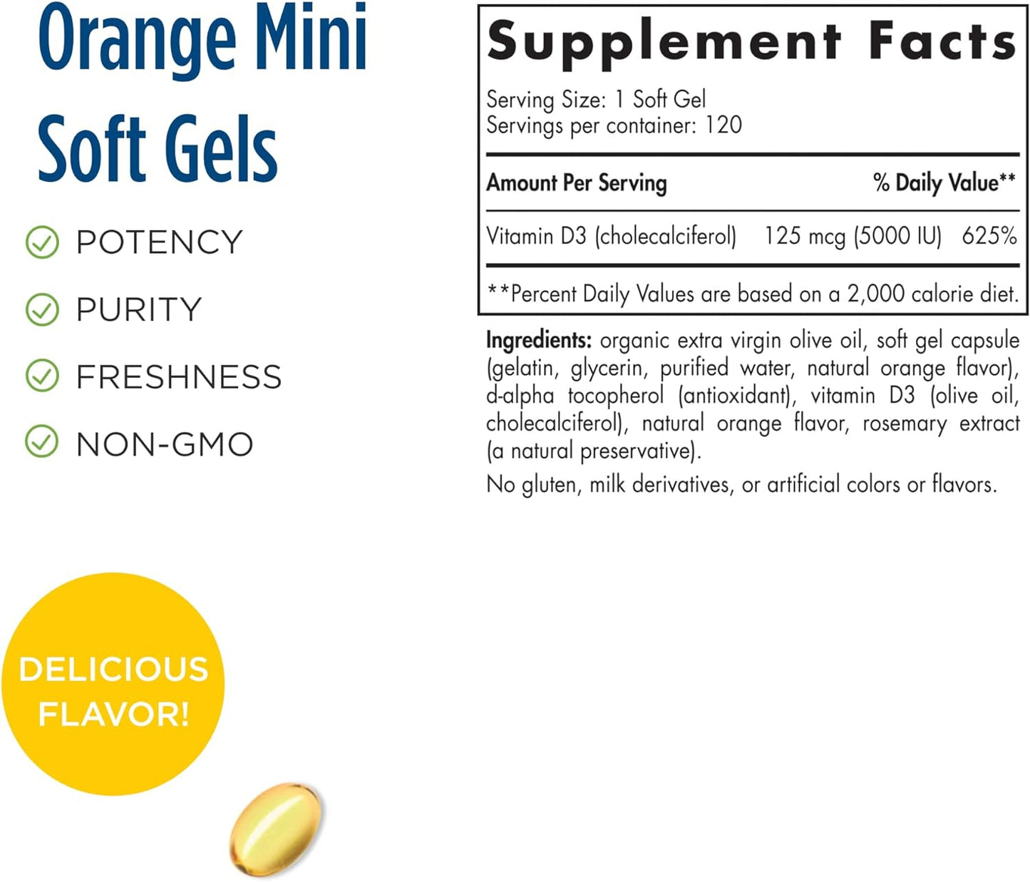 Nordic Naturals Vitamin D3 120 Mini Soft Gels