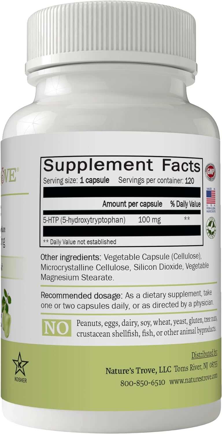 Nature's Trove 5-HTP 100mg 120 Vegetarian Capsules