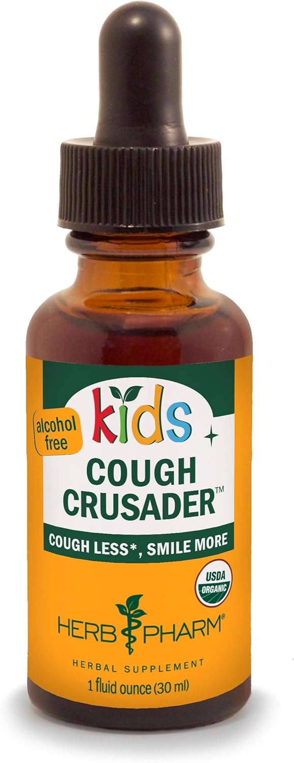 Herb Pharm Kids Certified-Organic Alcohol-Free Cough Crusader 1 Fl Oz