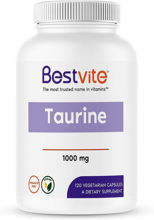 BESTVITE Taurine 1000mg (120 Vegetarian Capsules)