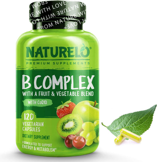 NATURELO Vitamin B Complex with Methyl B12, 120 capsules