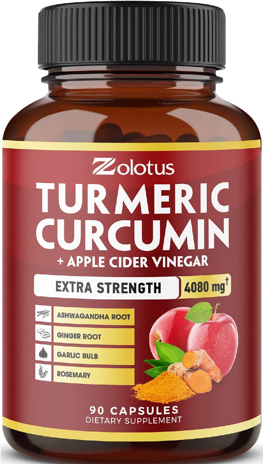 7 in 1 Turmeric Curcumin + Apple Cider Vinegar, Equivalent to 4080mg - 90 Capsules