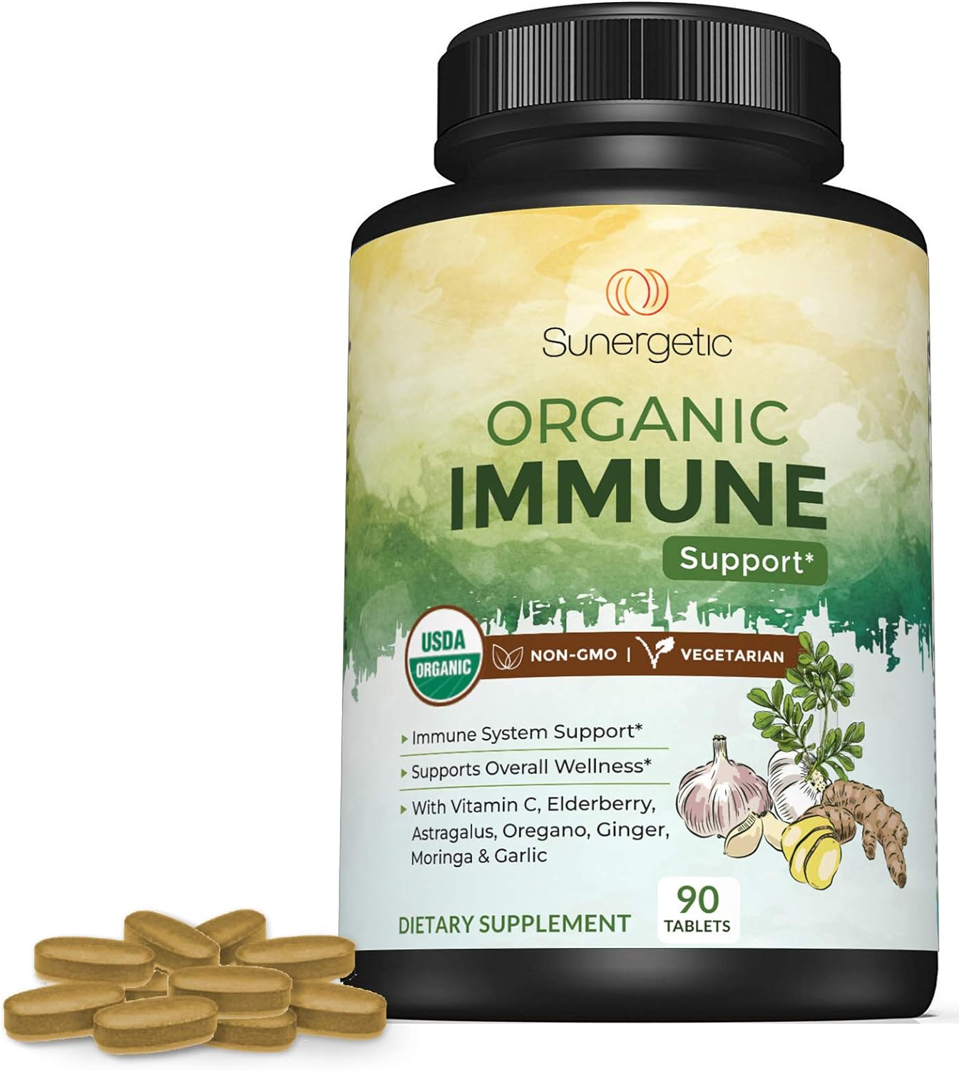 USDA Organic Immune Support Supplement –90 Immune Tablets