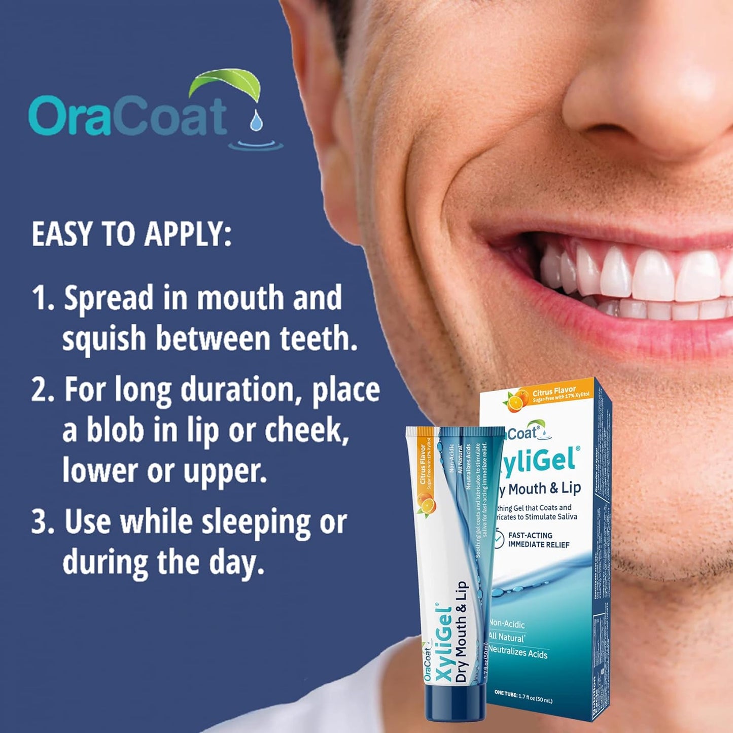 OraCoat XyliGel 1 Pack Soothing Dry Mouth Moisturizing Relief Gel