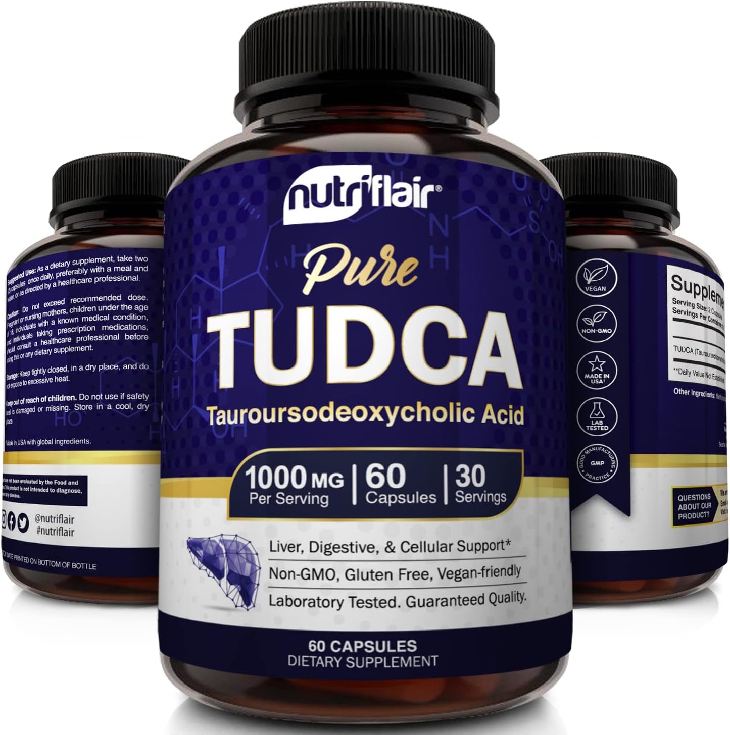 NutriFlair Pure TUDCA 1000mg -  60 Capsules