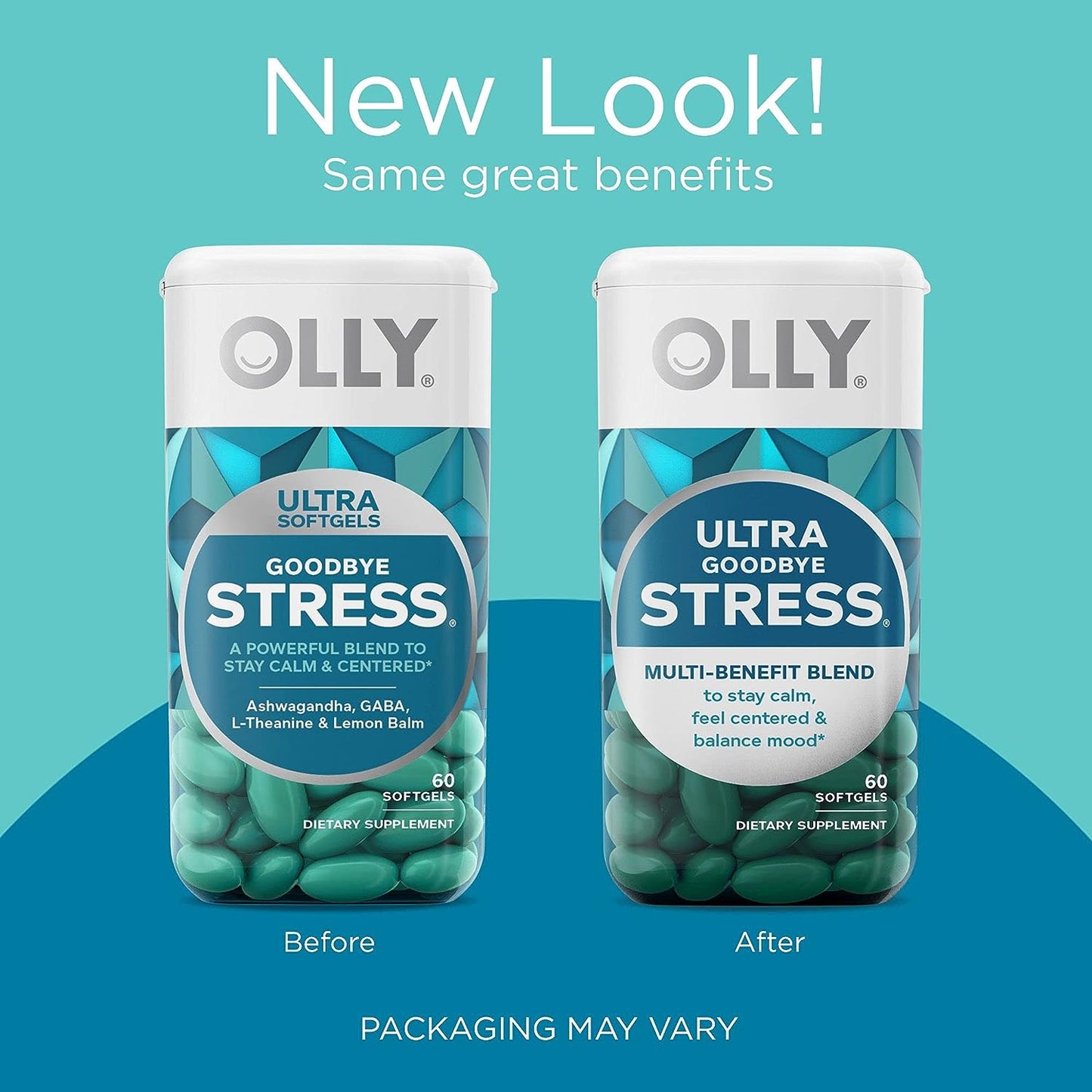 OLLY Ultra Strength Goodbye Stress Softgels, Stress Relief Supplement - 60 Count