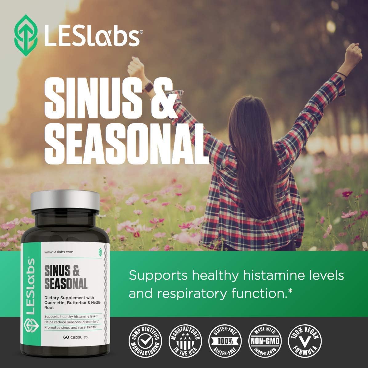 LES Labs Sinus & Seasonal – Sinus Relief, Nasal Health,60 Capsules