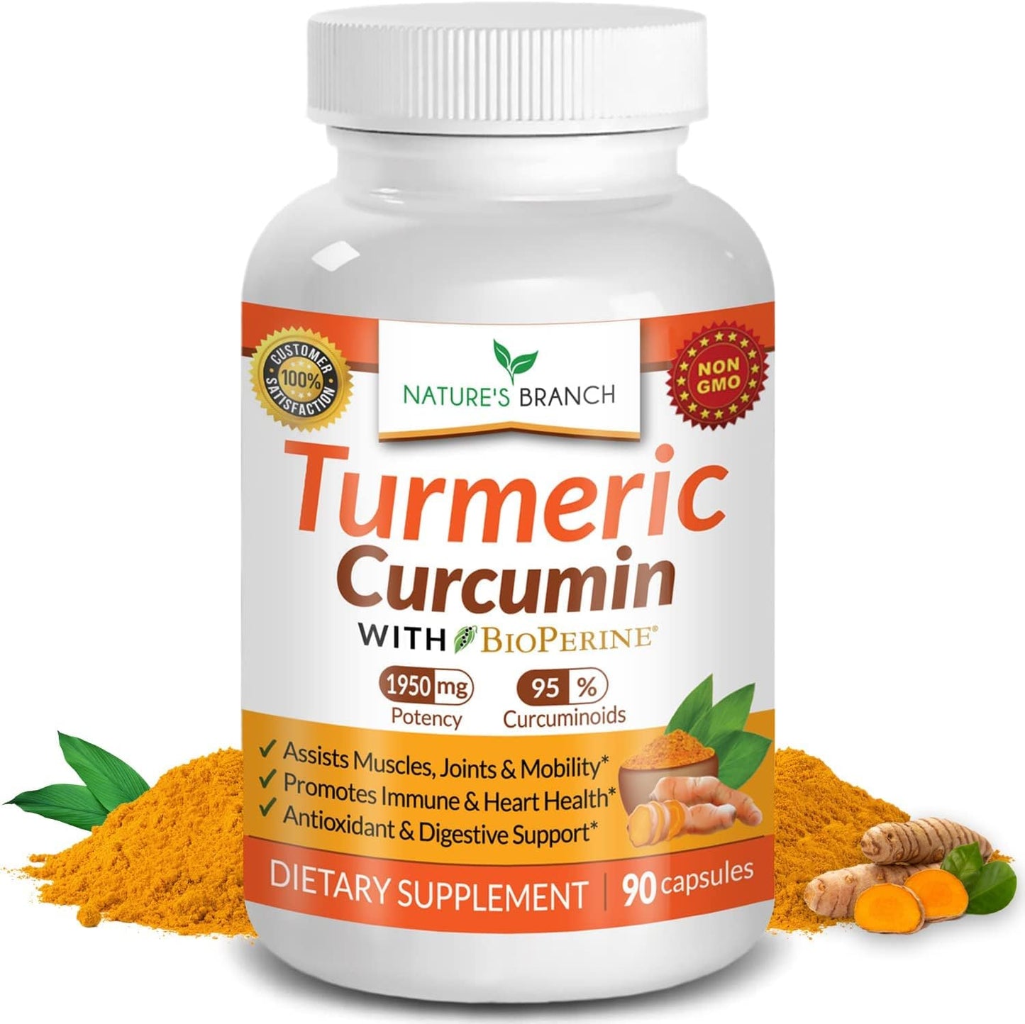 Turmeric Curcumin with Black Pepper BioPerine  90 Capsules