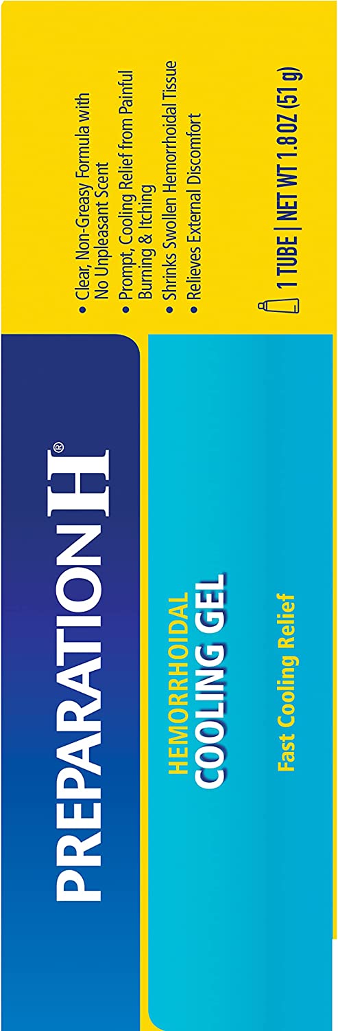 Preparation H Hemorrhoid Cooling Gel with Aloe for Fast Discomfort Relief - 1.8 Oz Tube