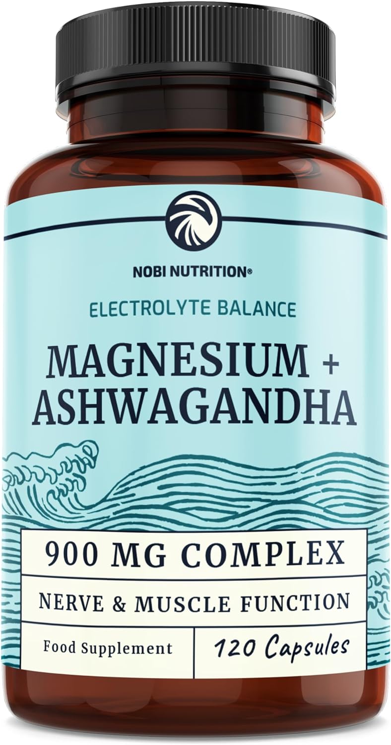 Magnesium Ashwagandha | Calming Supplements for Adults 120 capsules