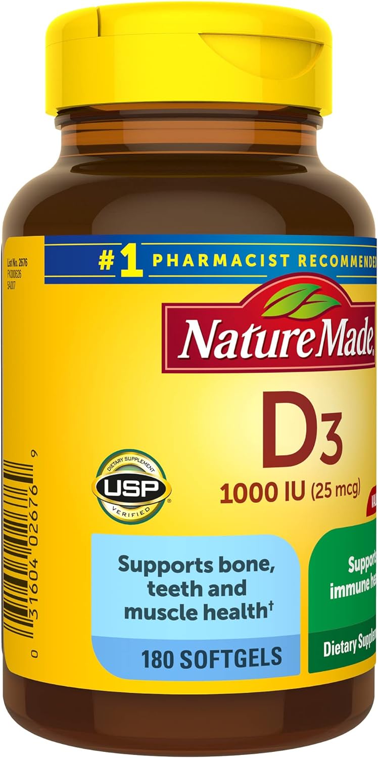 Nature Made Vitamin D3 1000 IU 180 Softgels