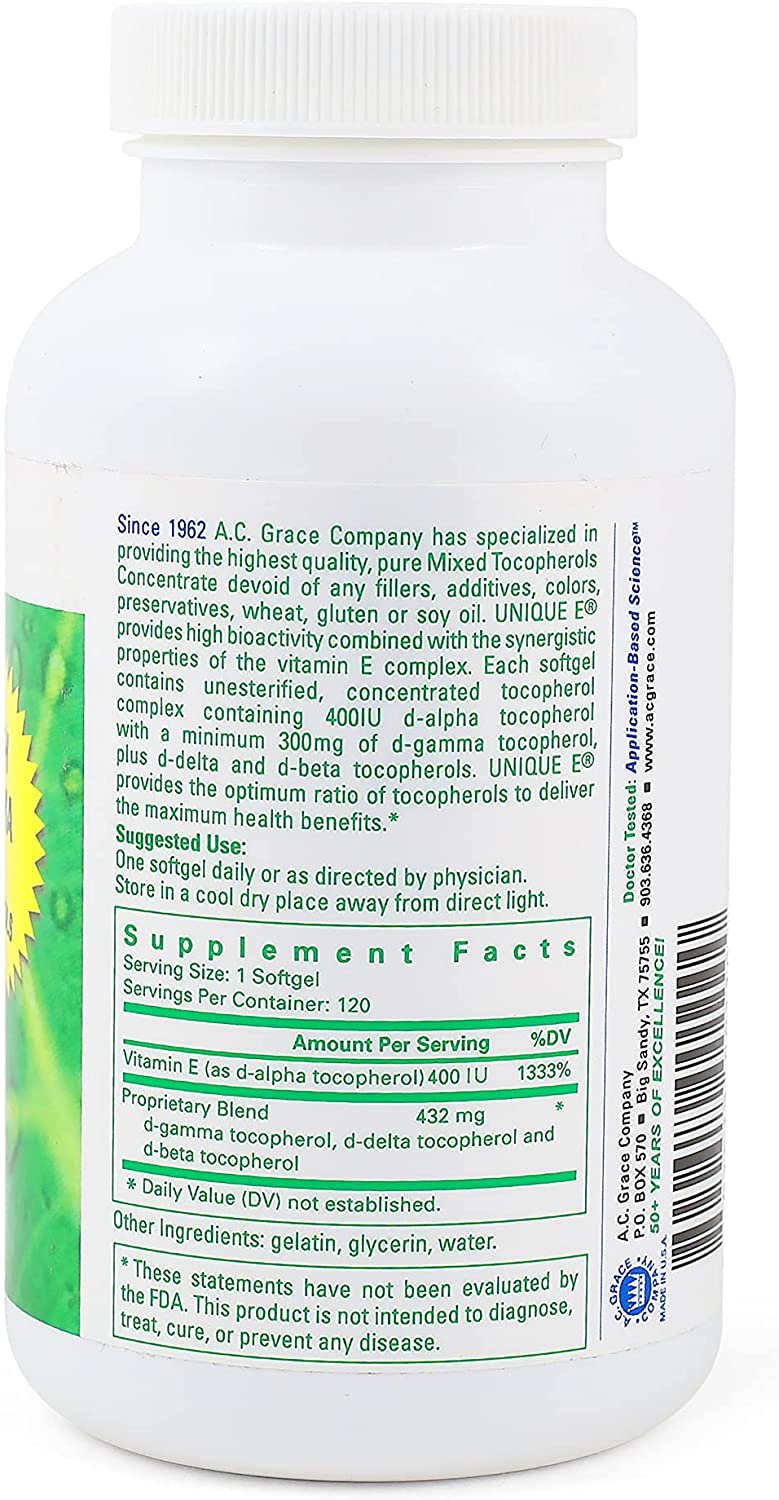 A.C. Grace-Unique E 120 Softgels