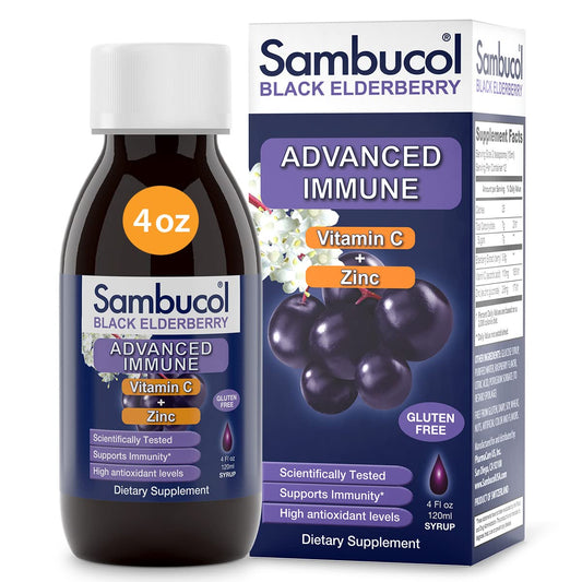 Sambucol Black Elderberry Advanced Immune Syrup with Vitamin C and Zinc