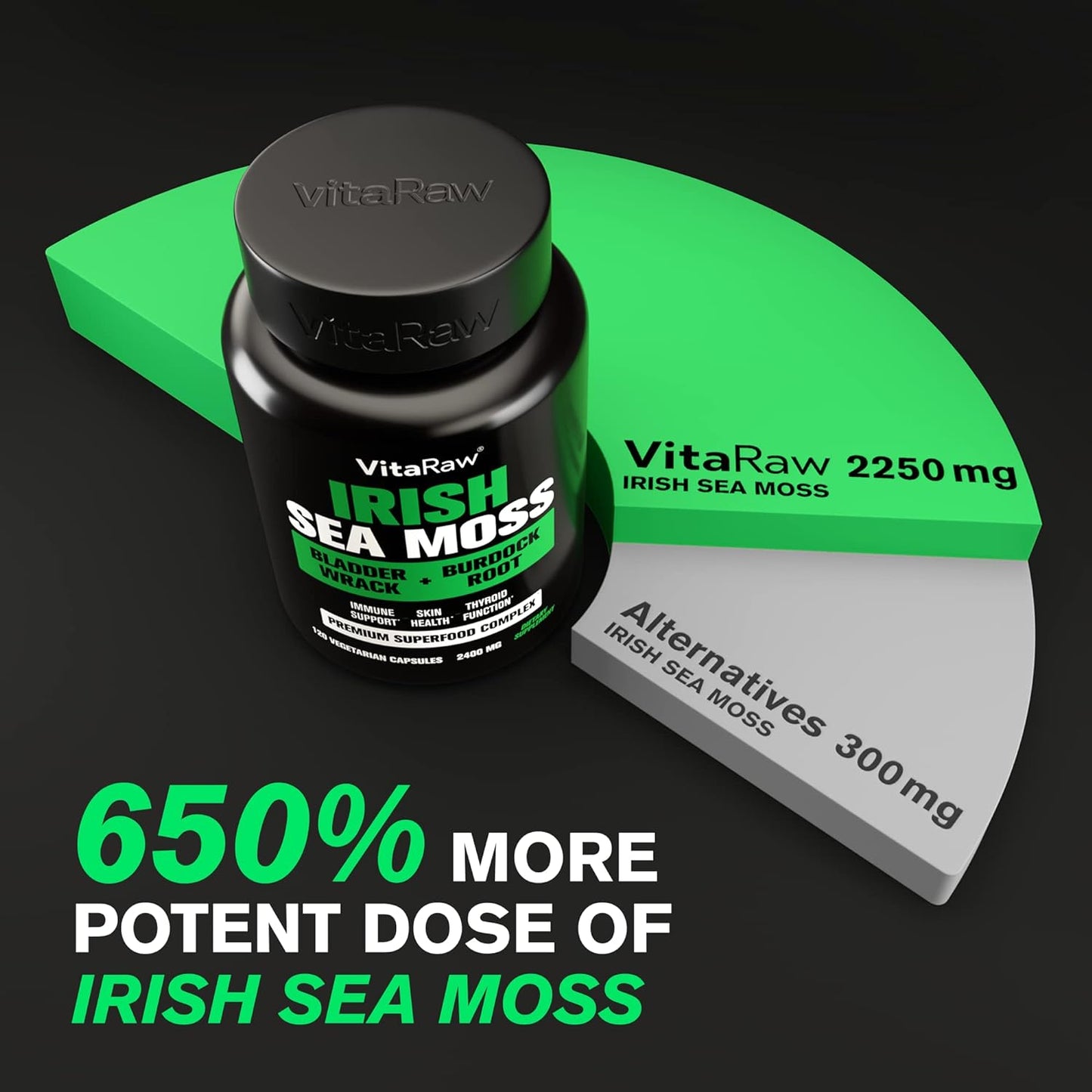 Organic Irish Sea Moss Capsules 2400 mg -120 capsules