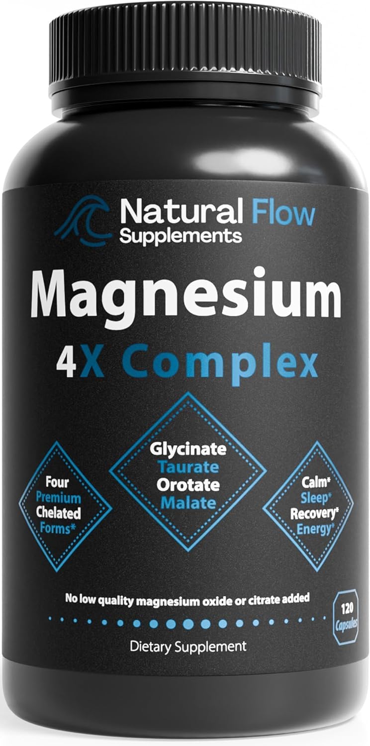 Natural Flow 4X Magnesium Supplement - 120 capsules