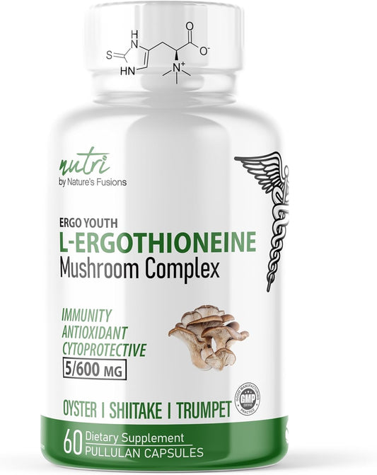 Nature's Fusions Nutri L Ergothioneine Mushroom Complex 60 Capsules