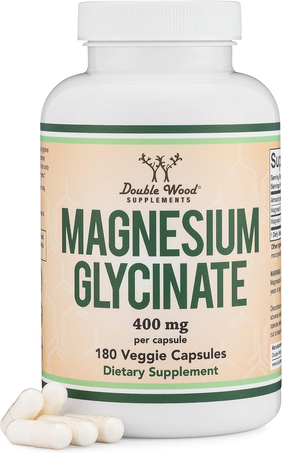 Magnesium Glycinate 400mg,  High Absorption 180 Capsules