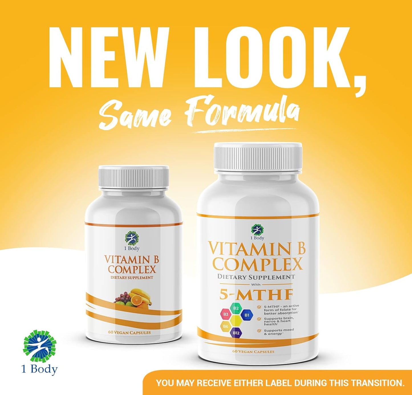 1 Body Vitamin B Complex – 5-MTHF 60 capsules