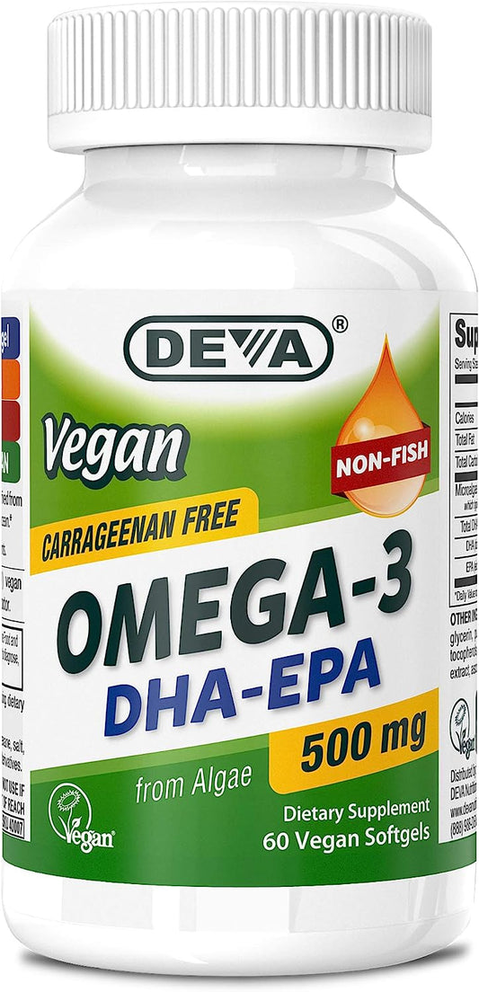 DEVA Vegan Omega-3 DHA EPA Supplement 60 Softgels