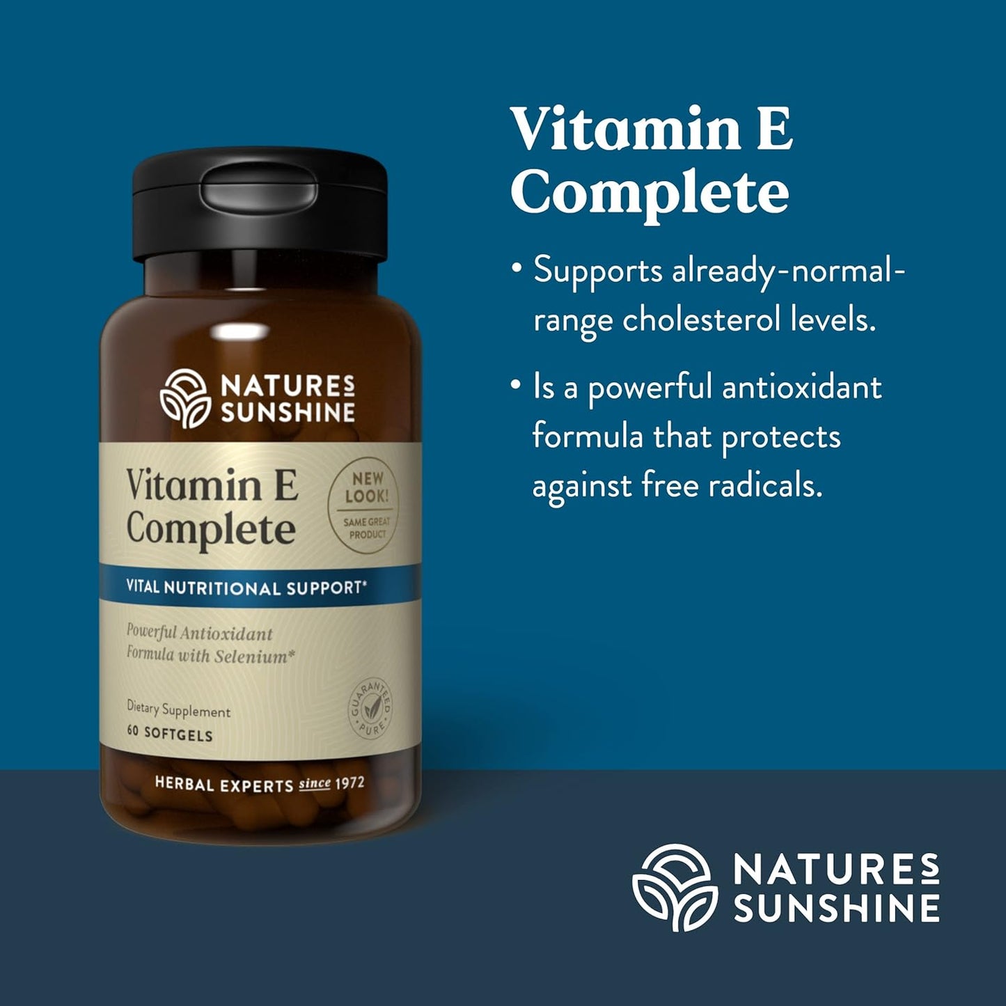 Nature's Sunshine Vitamin E Complete w/ Selenium, 60 Softgels