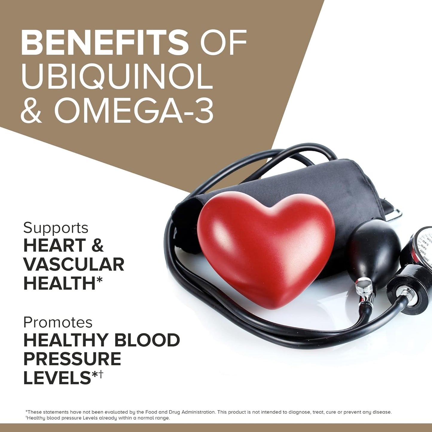 Qunol Plus Ubiquinol + Omega 3, Ubiquinol CoQ10 100mg with 250mg