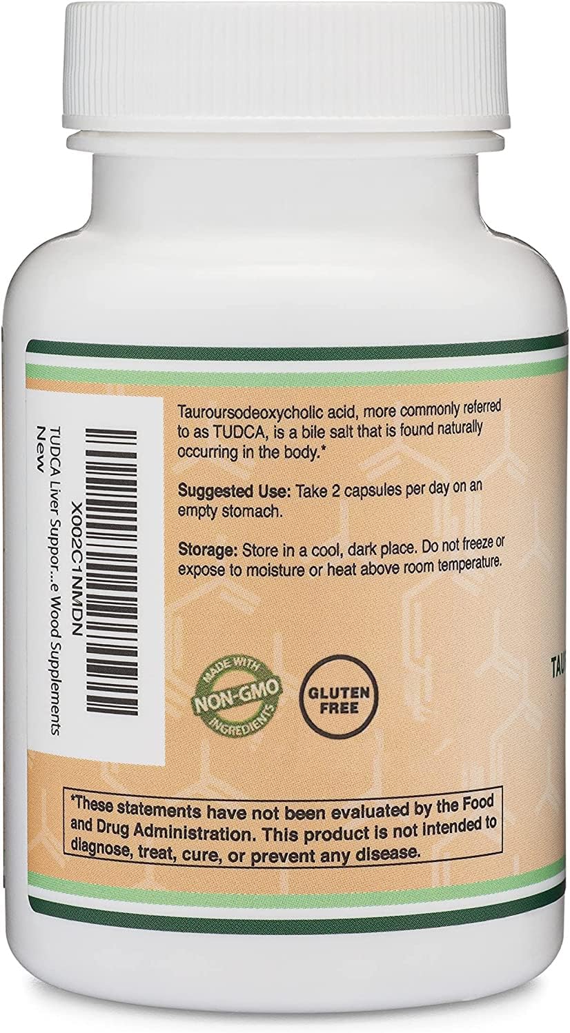 TUDCA Bile Salts Liver Support Supplement, 500mg Servings, Liver and Gallbladder Cleanse Supplement 60 Capsules