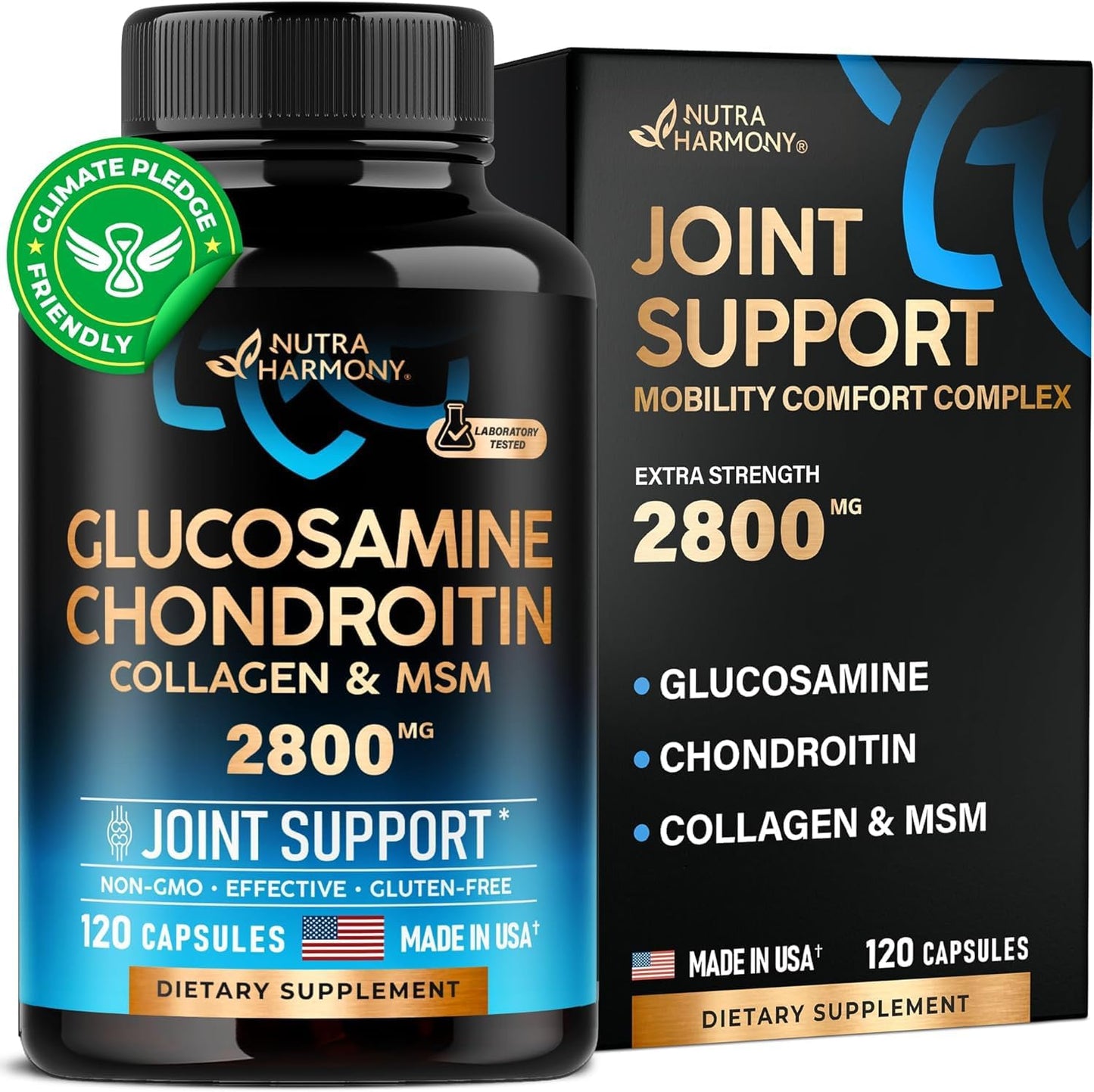 Glucosamine  Chondroitin | MSM  Collagen - 2800 mg Joint Support 120 Capsules