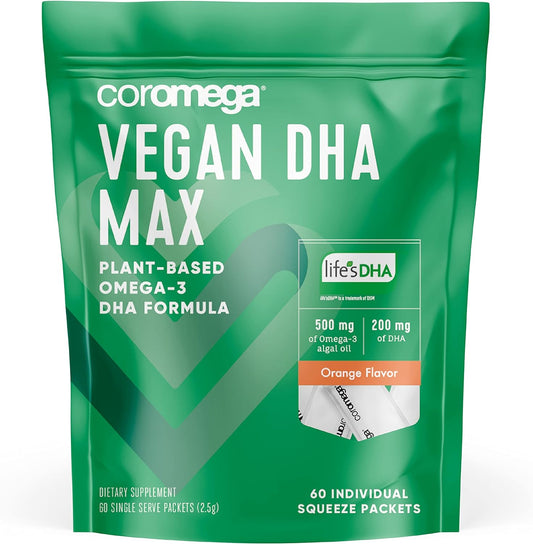 Coromega Vegan DHA, Plant-Based Omega-3 Algal Oil 60 count