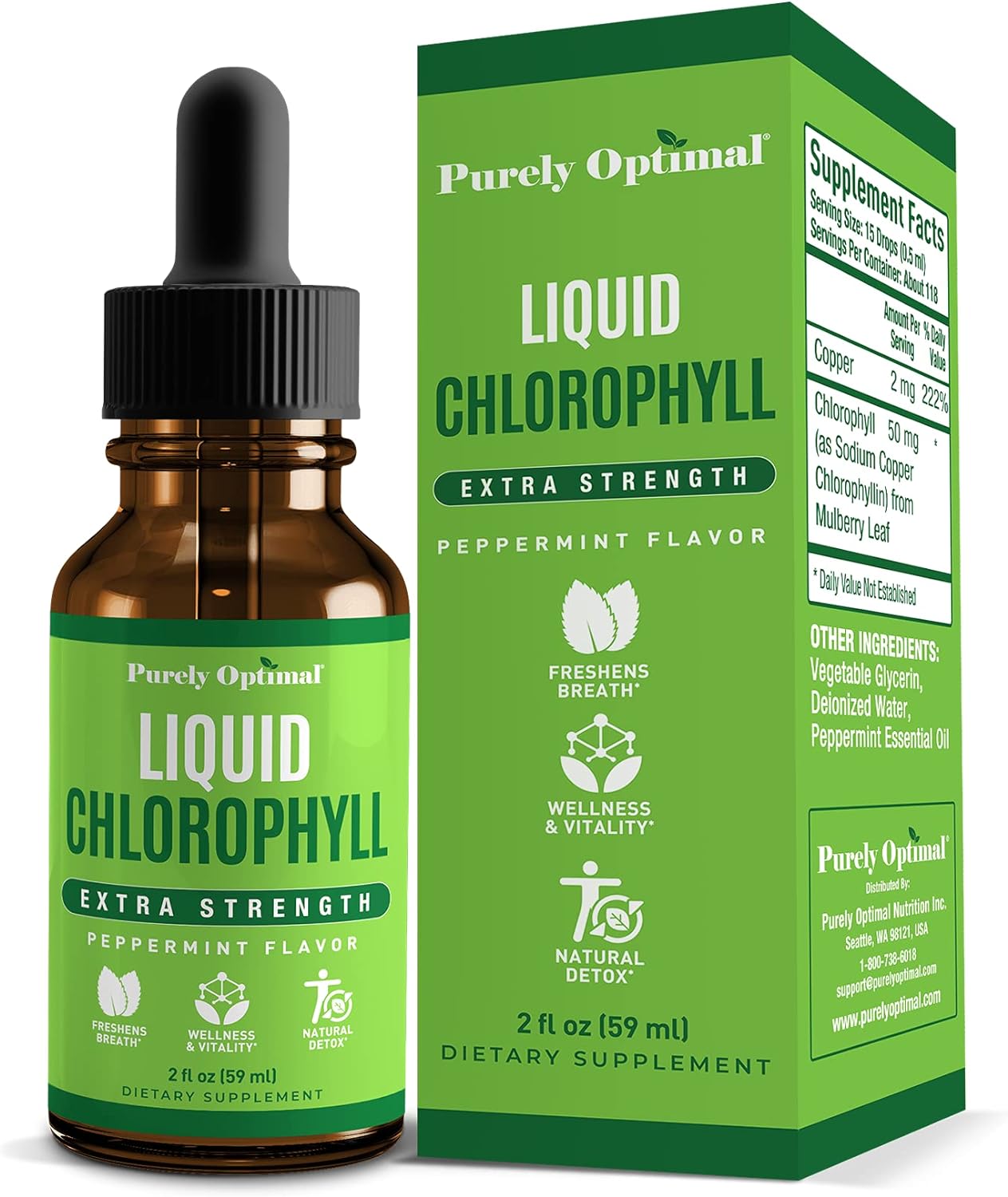 Premium Chlorophyll Liquid Drops -2 fl oz