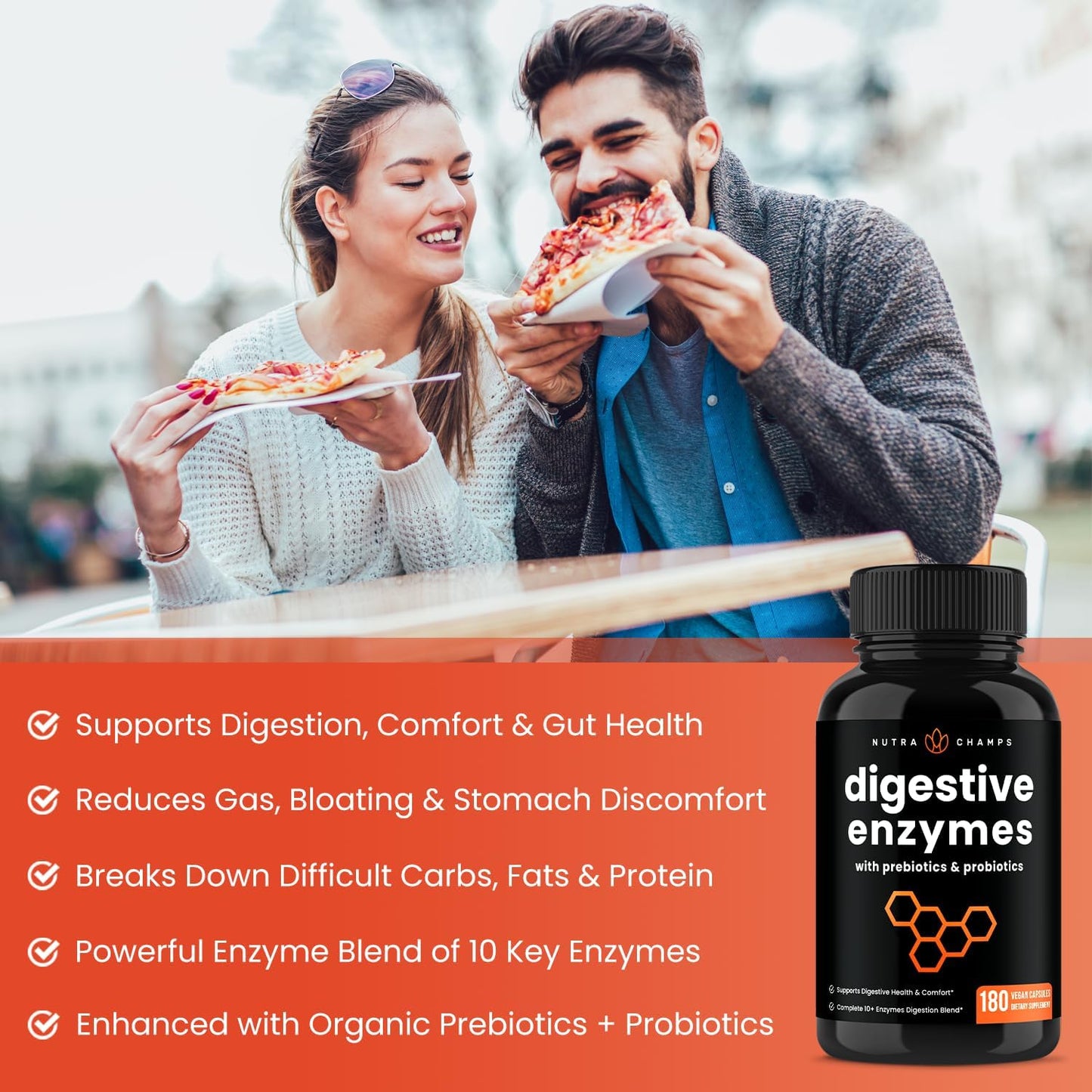 Digestive Enzymes with Probiotics and Prebiotics | 180 Servings