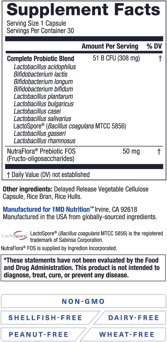 1MD Nutrition Complete Probiotics Platinum  30 Caps