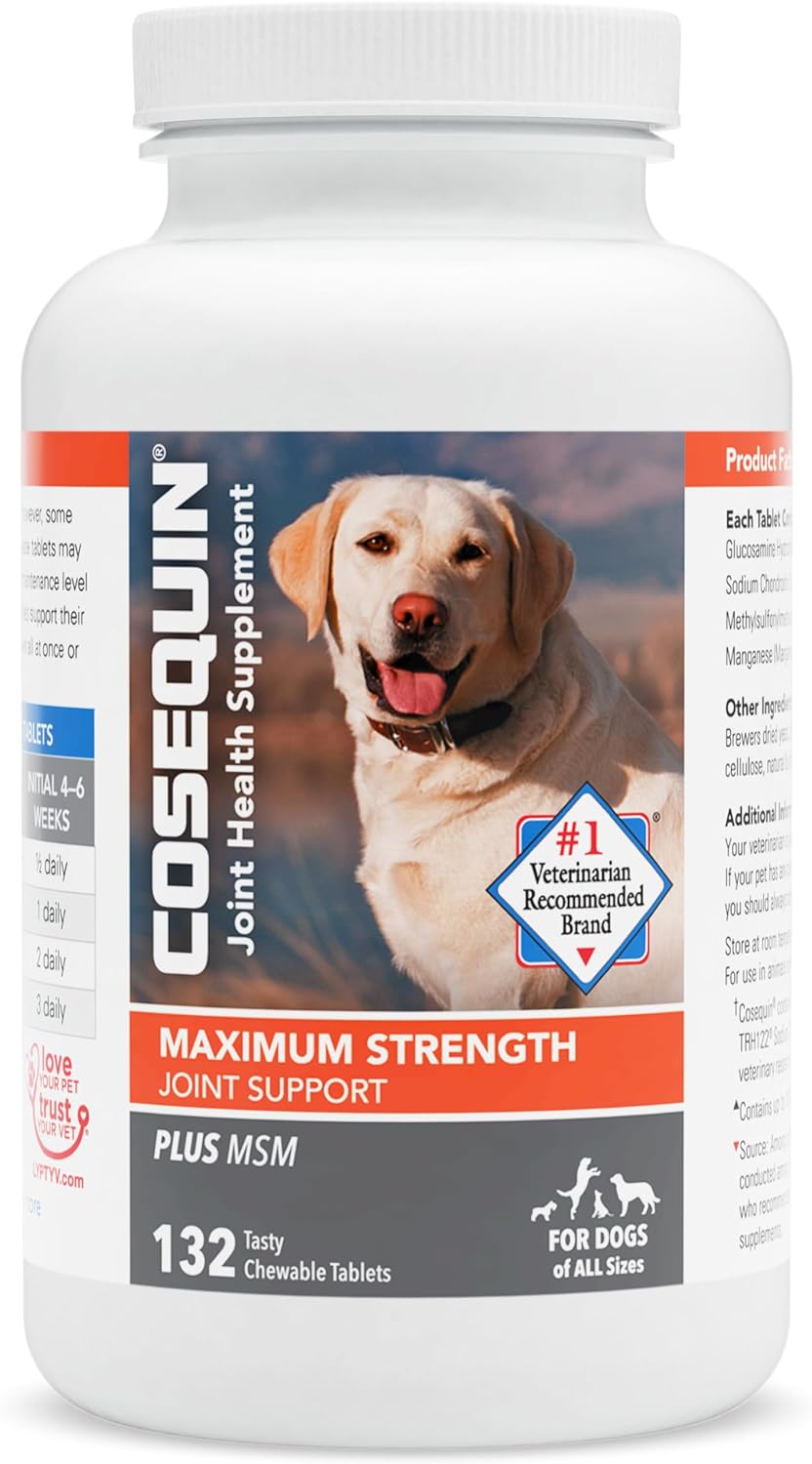 Nutramax Laboratories Cosequin Maximum Strength Joint Health Supplement for Dogs - 132 Chewable Tablets