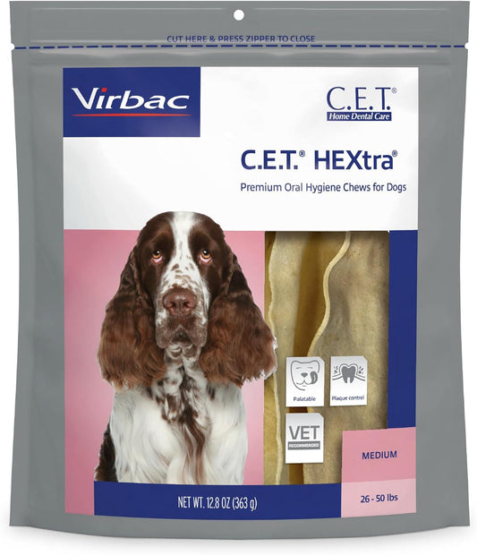 Virbac C.E.T. HEXtra Premium Oral Hygiene for Dogs, 26-50 lbs.