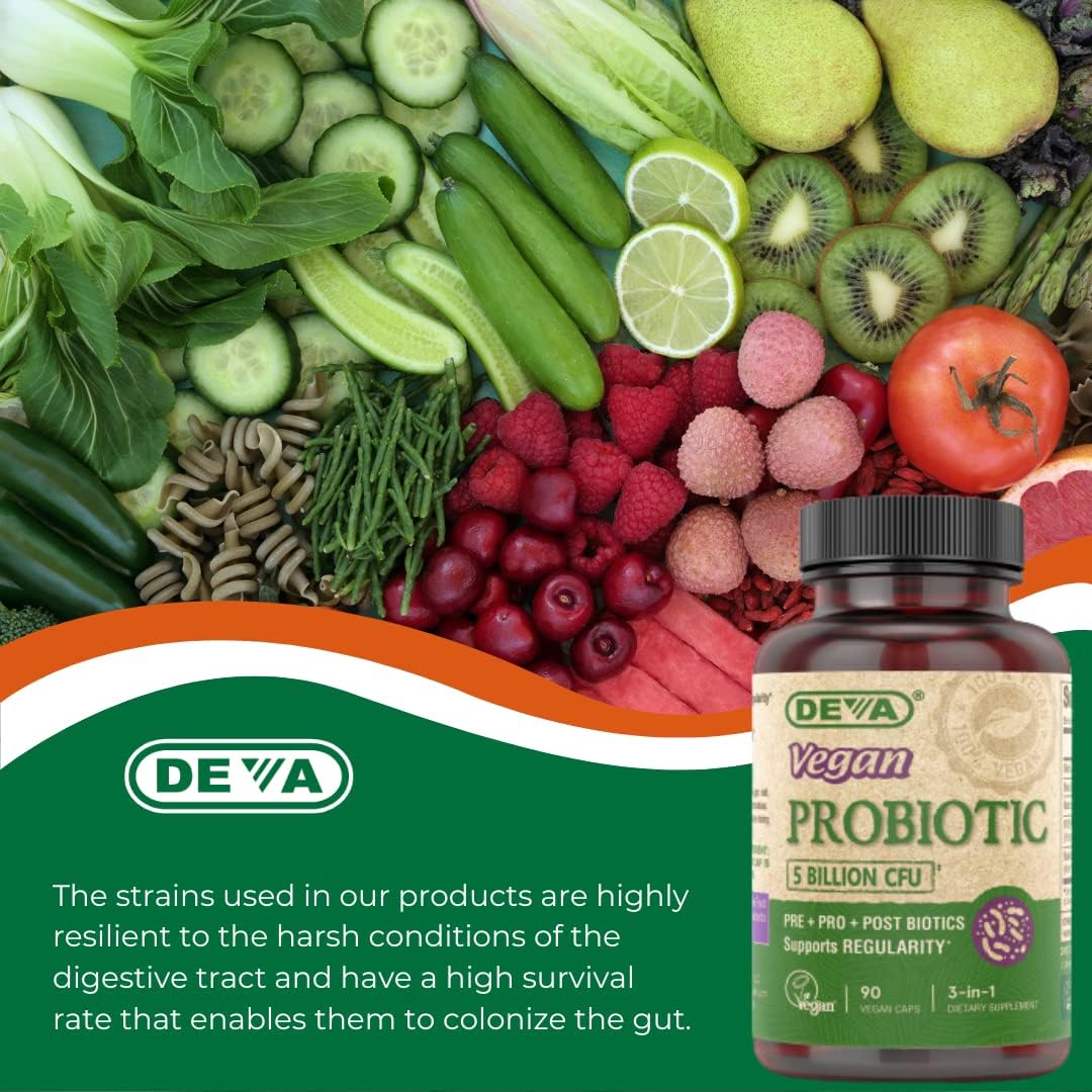 DEVA Vegan Probiotic Supplement  90 Count