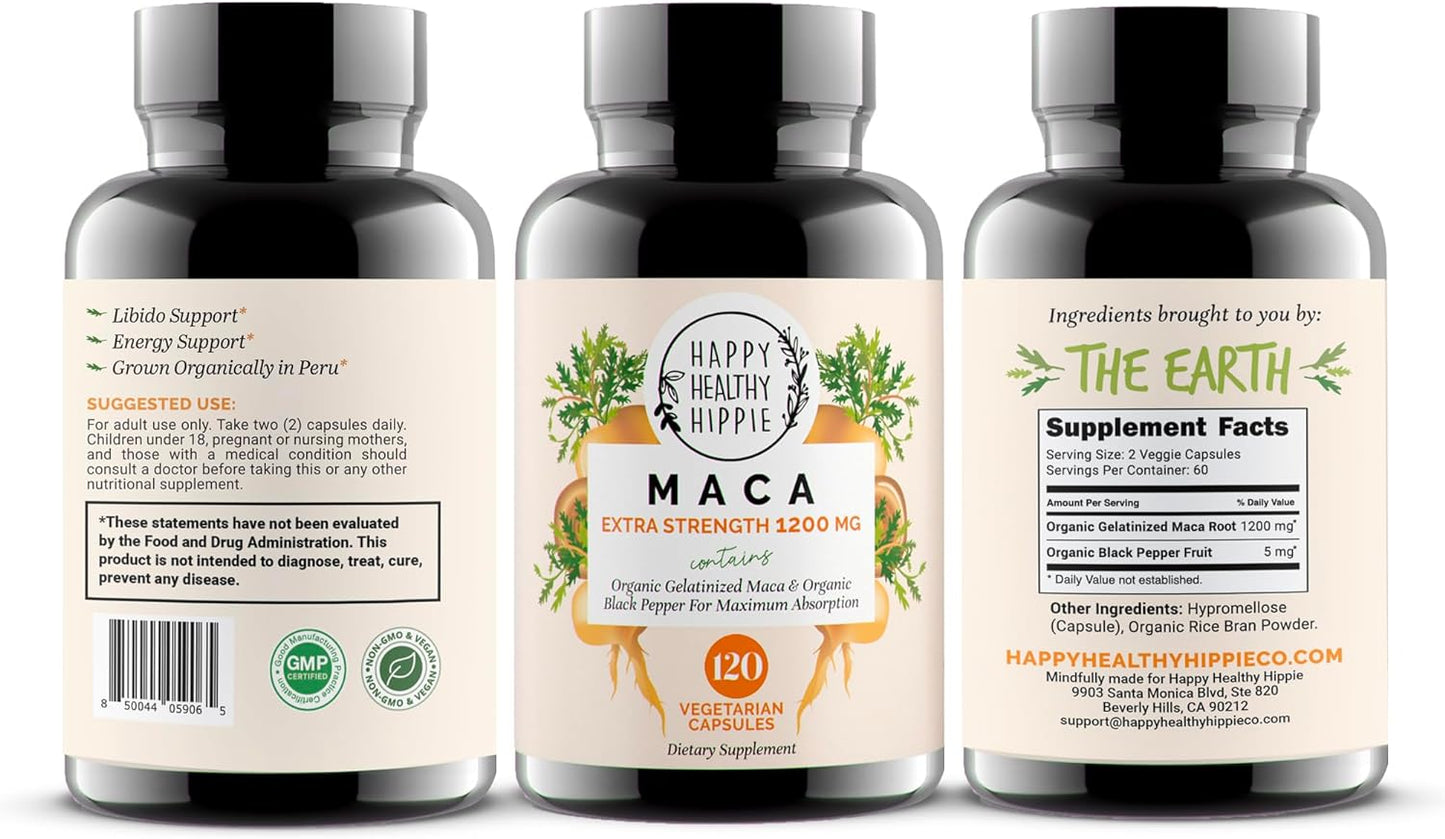 Organic Maca Root Capsules for Women – Female Libido Booster for Women 120 count