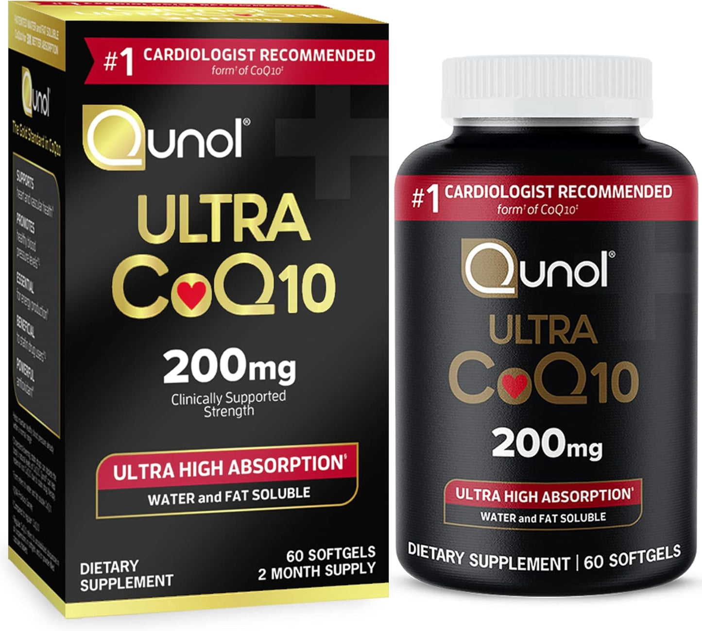 Qunol CoQ10 200mg Softgels, Ultra CoQ10, 60 count