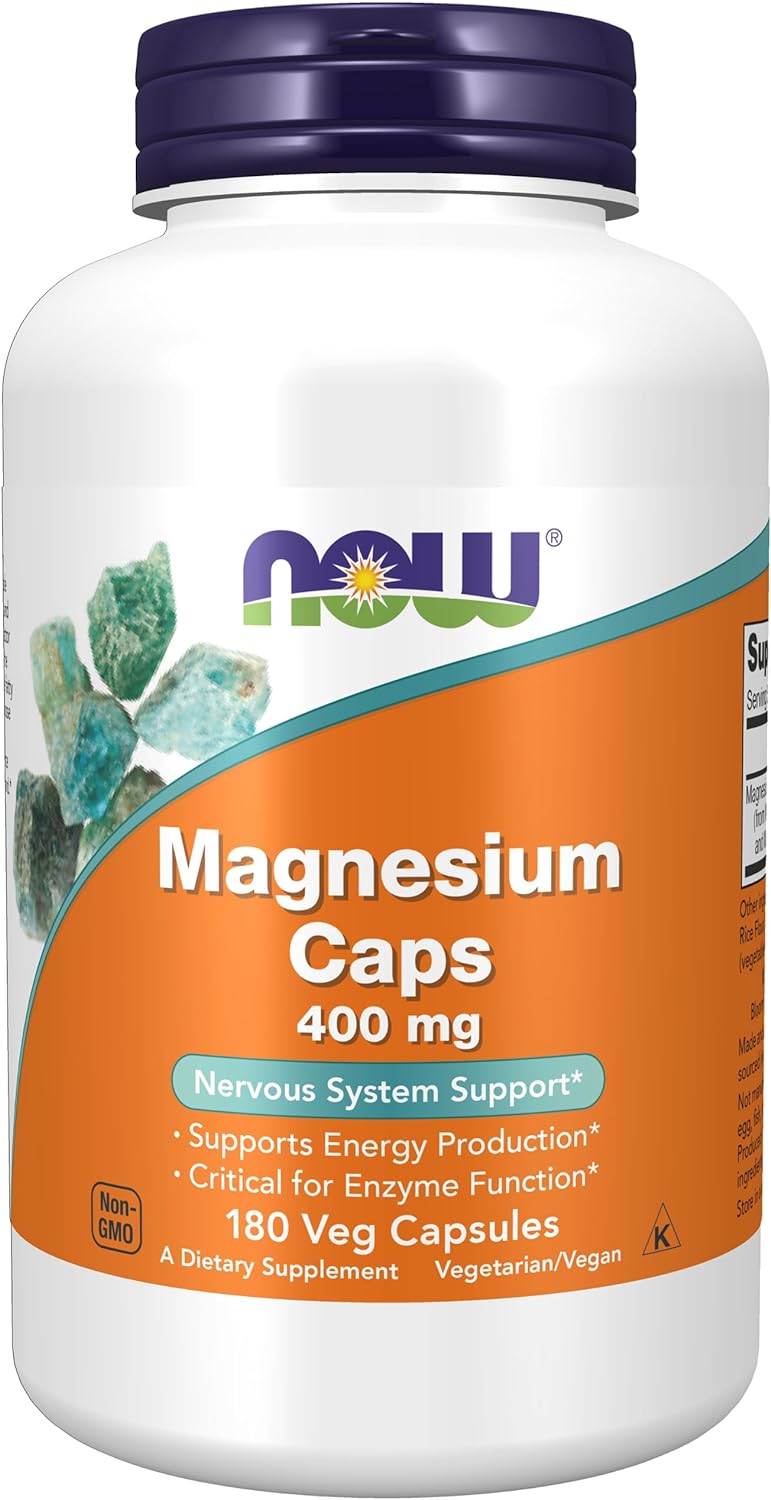 NOW Supplements, Magnesium 400 mg, 180 capsules