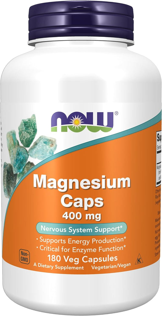 NOW Supplements, Magnesium 400 mg, 180 capsules