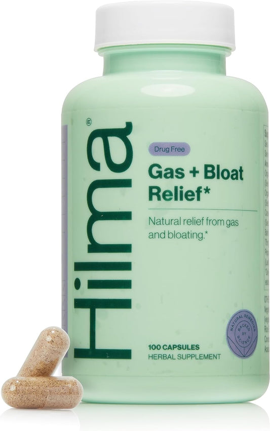 Hilma Natural Gas & Bloating Relief - with Lemon Balm 100 Vegan Capsules