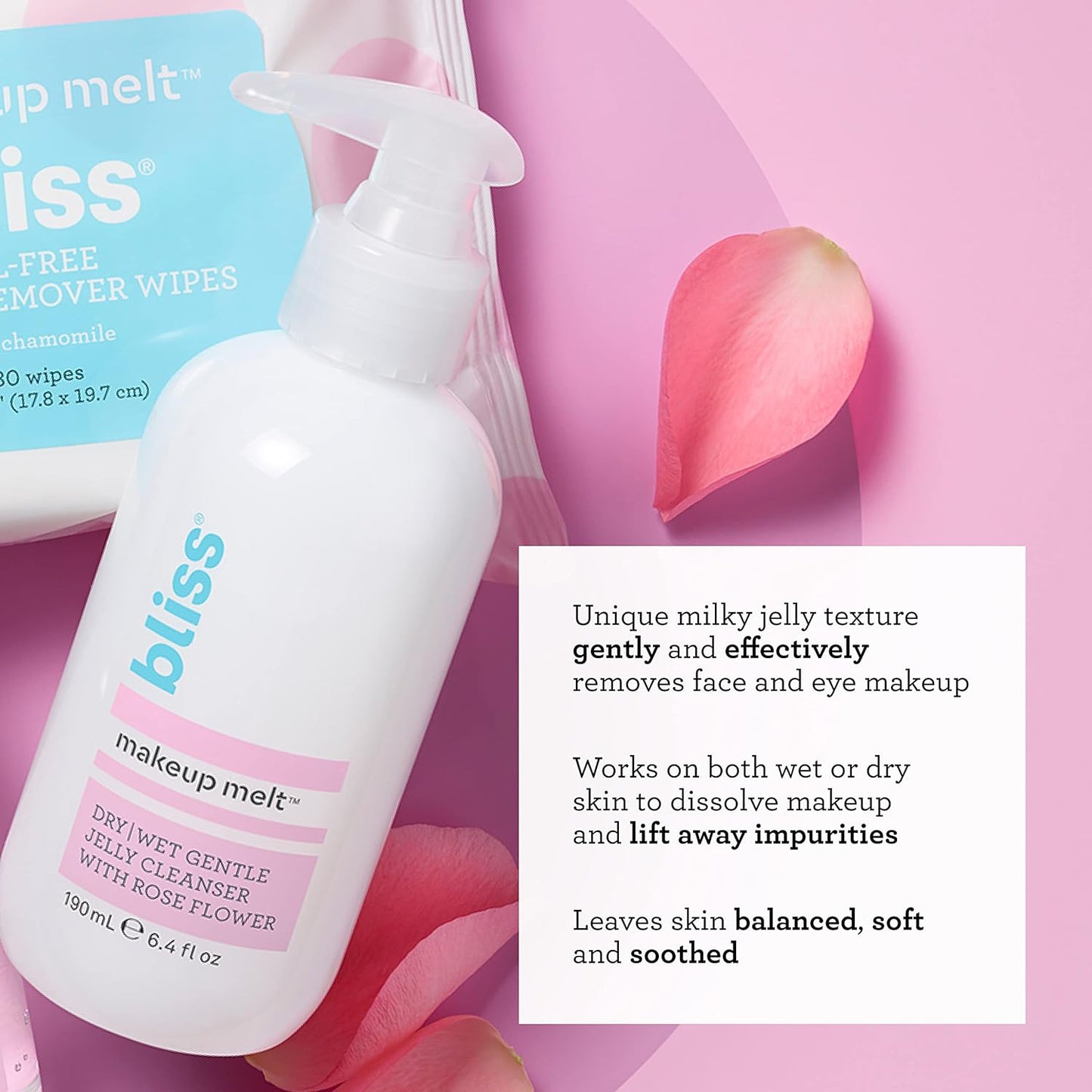 Bliss Makeup Melt Jelly Cleanser Super-Gentle - Soothing Rose Flower