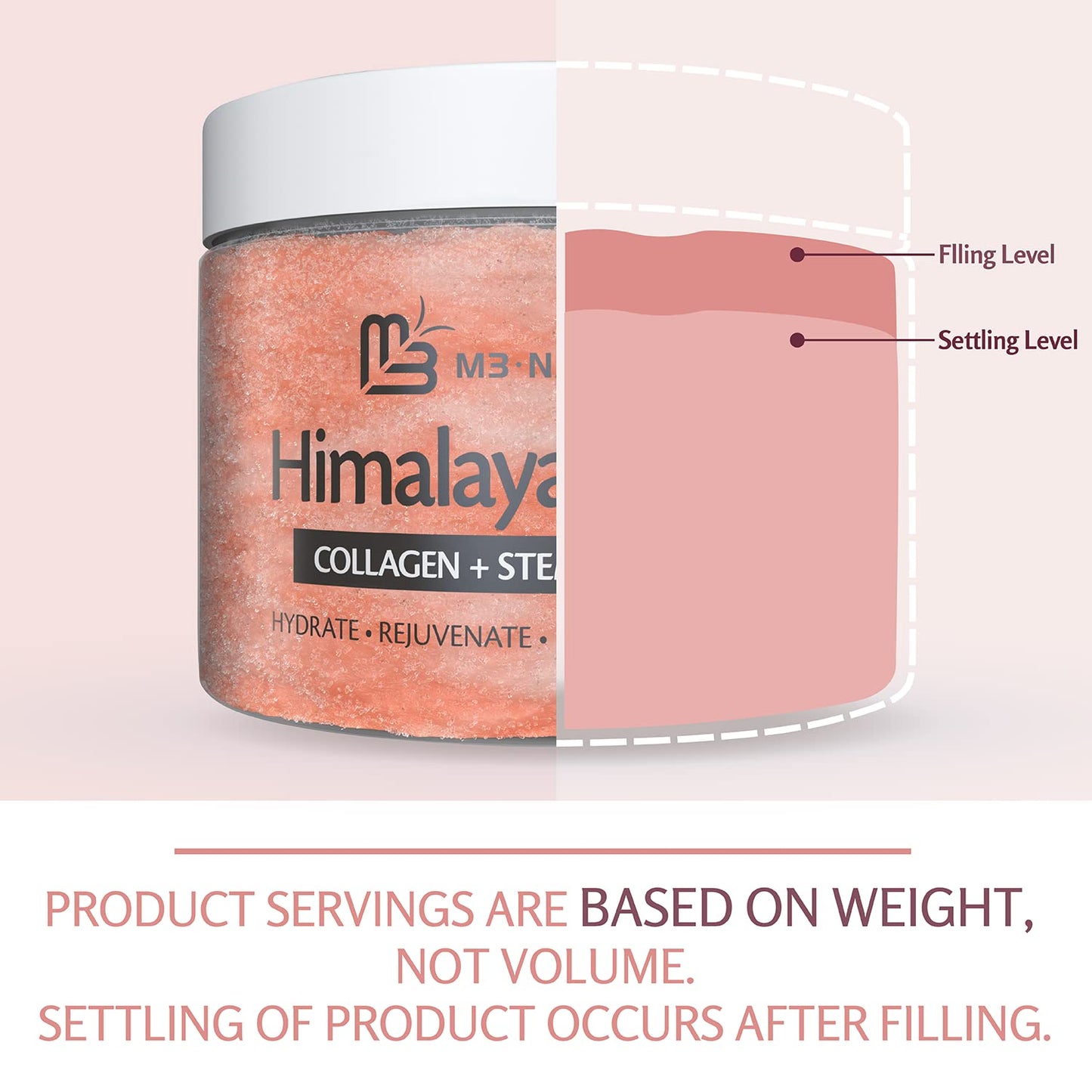 Himalayan Salt Scrub Face Foot & Body Exfoliator Infused with Collagen and Stem