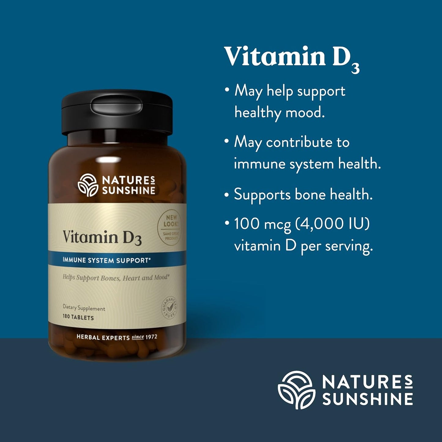 Nature's Sunshine Vitamin D3, 180 Tablets