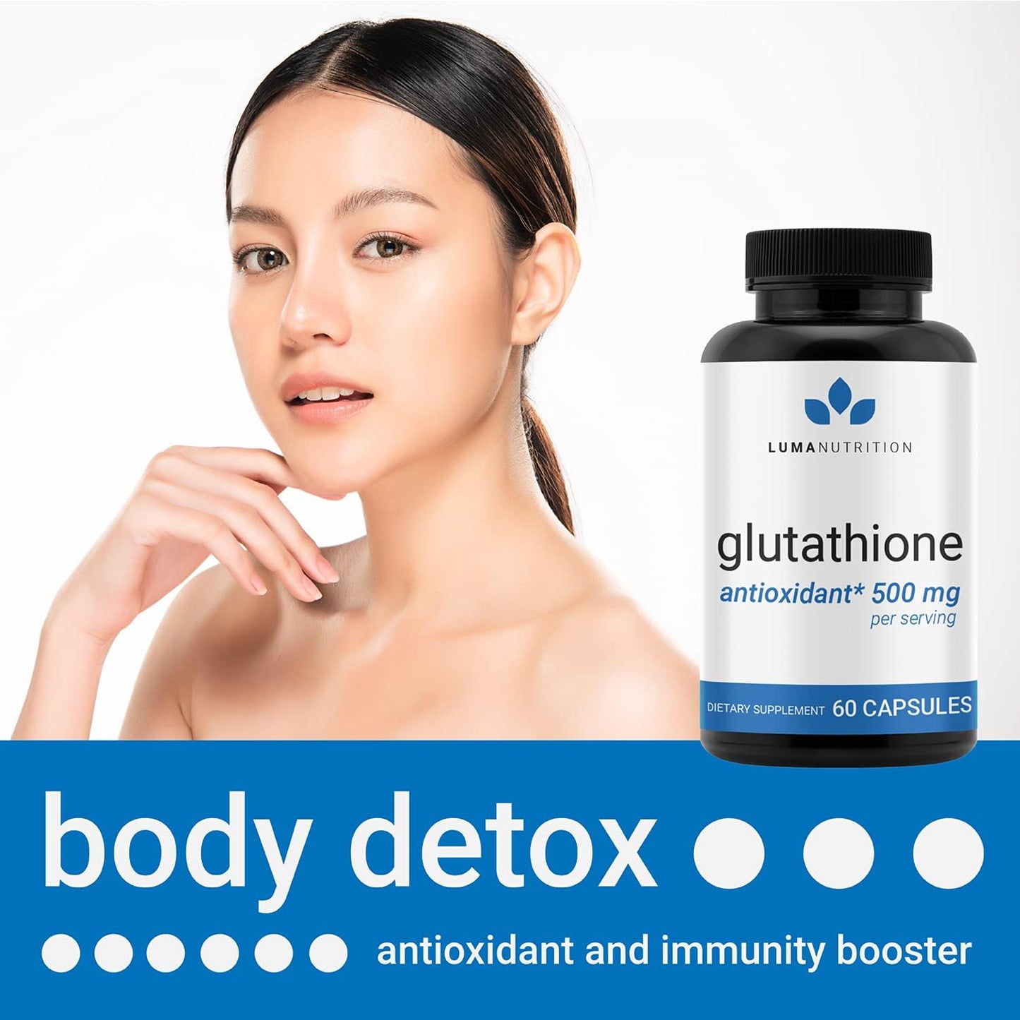 Premium Glutathione - Reduced Glutathione 500mg - 60 count