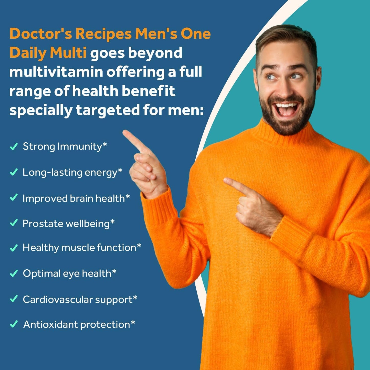 Doctor's Recipes Multivitamin for Men, Daily Men's Multivitamin Supplement - 90 Tablets