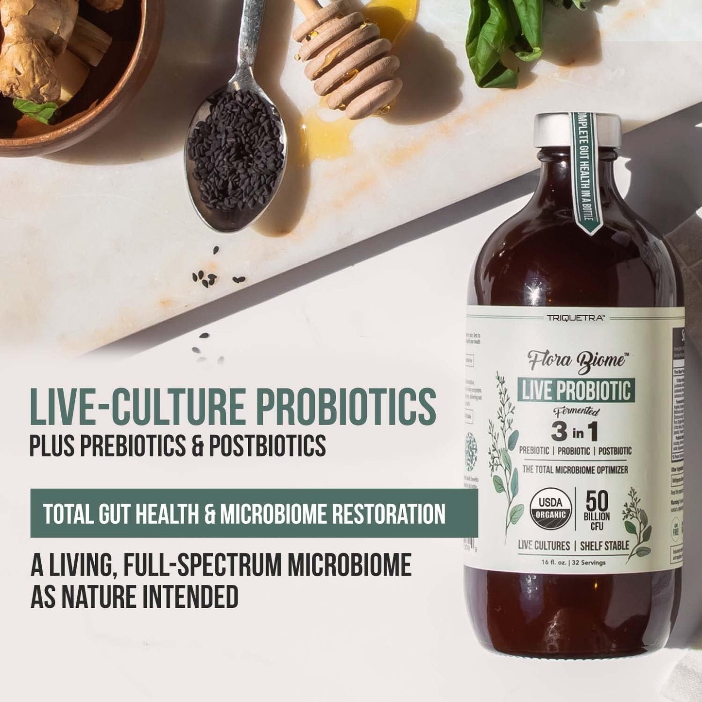 Flora Biome - Live Probiotic, Prebiotic & Postbiotic