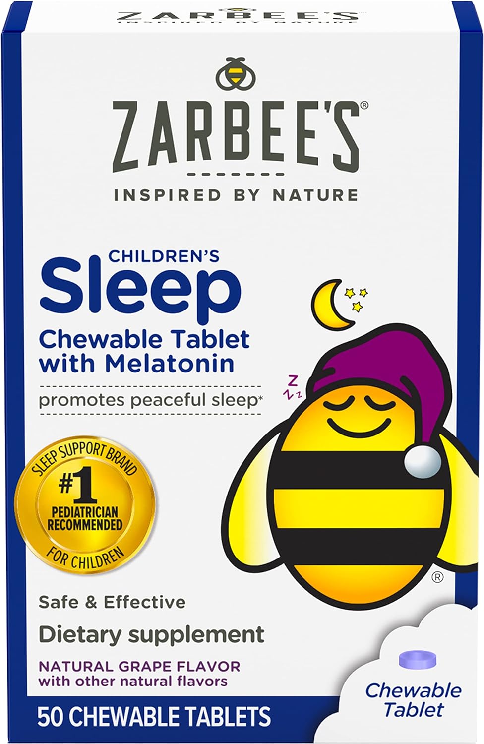 Zarbee's Kids 1mg Melatonin Chewable 50 Count