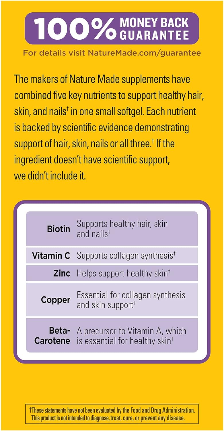 Nature Made Hair Skin and Nails  120 Softgels